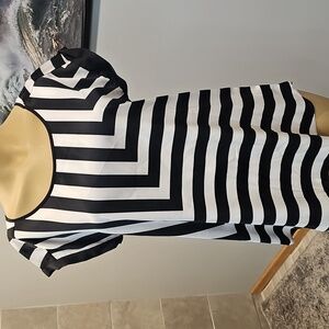 Express Asymetrical Black and White Top! NWT.